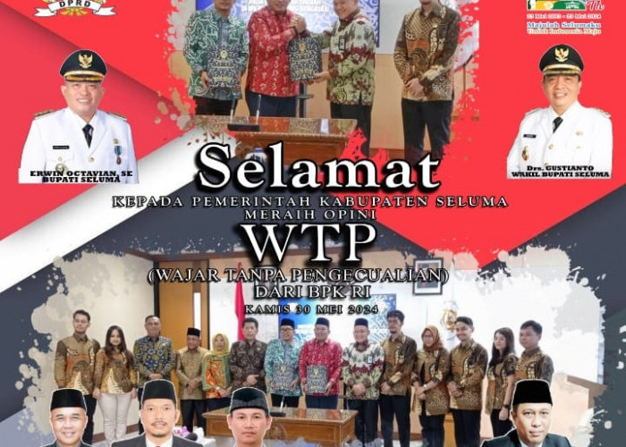 Ucapan DPRD, Pemkab Seluma Raih WTP