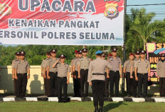 Kapolres Seluma, Pimpin Kenaikan Pangkat 39 Personel Polres Seluma