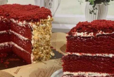 Resep Red Velvet Layer Soft Cake yang Kekinian Ala Cafe