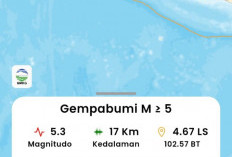 Gempa 5.3 SR, Berpusat di Bengkulu Selatan, Tak Berpotensi Tsunami
