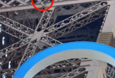 Jelang Penutupan Olimpiade, Pria Ini Nekat Panjat Menara Eiffel 