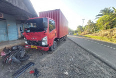 Diduga Ngantuk, Truk Ekspedisi Hantam Motor Anggota Polsek Padang Guci Ulu, Hingga Meninggal Dunia